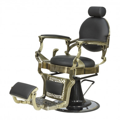 Кресло мужское барбер "Ричард" полированный каркас медного цвета